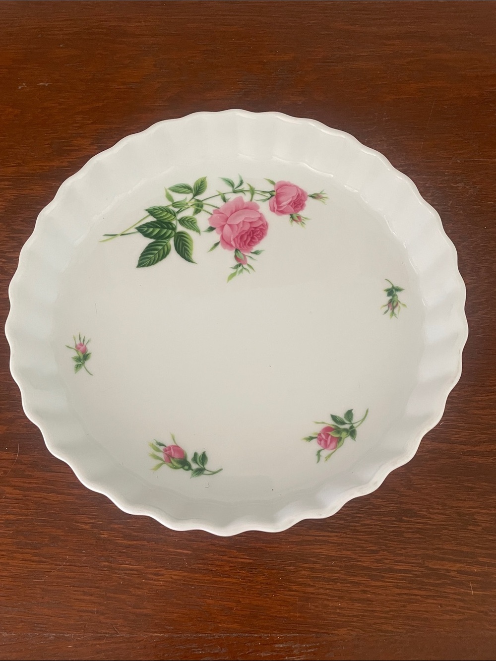 Classic Pink Rose Porcelain Serving Plate